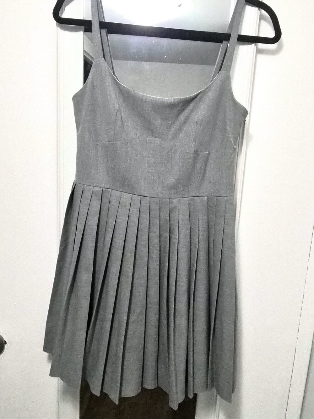 Aritzia Gray Pleated Mini Dress